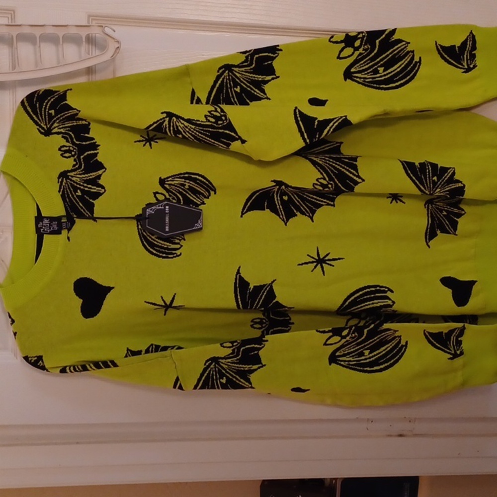 Neon Yellow Bat Sweater - Picture 12 of 13